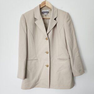 Vtg Beige Blazer Jacket Womens Sz 8 Petite Sophisticate 90s‎ Office Work Neutral